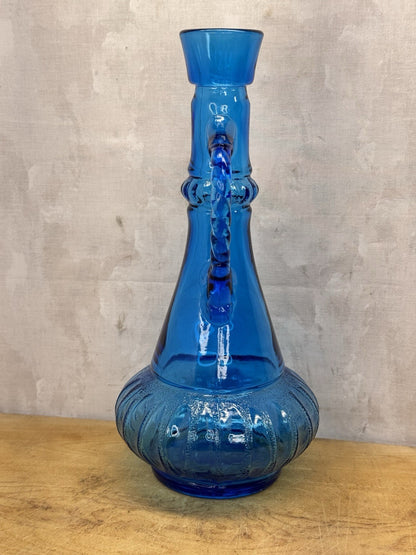 Vintage Blue Empty Liquor Bottle #1105