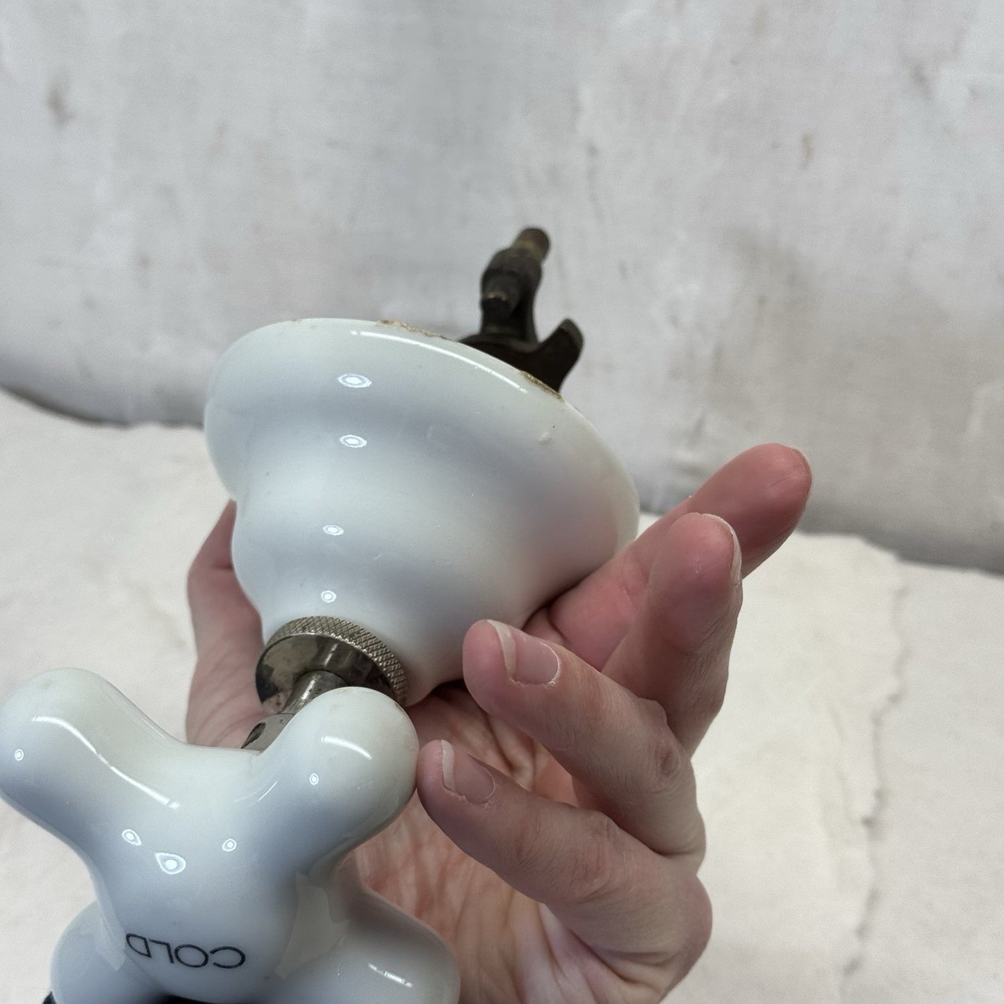 Porcelain Sink “Cold” Handle Antique