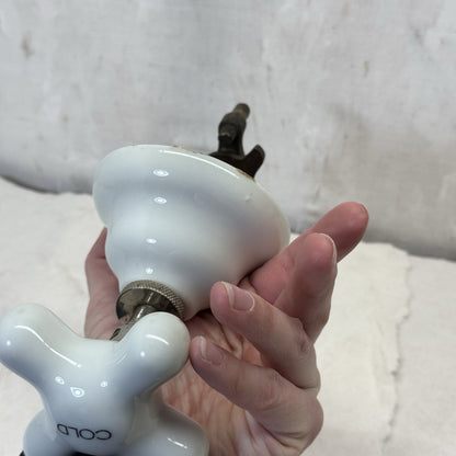 Porcelain Sink “Cold” Handle Antique