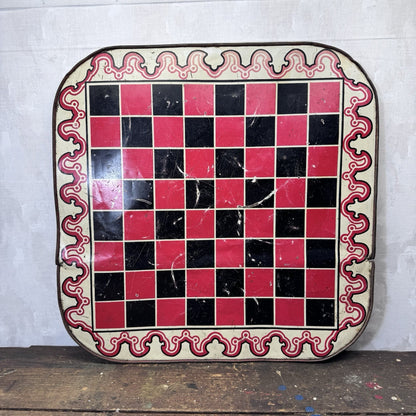 1920s Tin Litho Motor Race Board Double Sided Antique No Cars