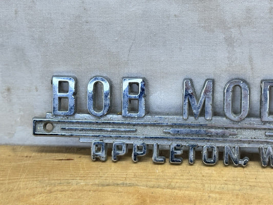 Bob Moder Appleton Wisconsin Car Emblem Vtg #1331