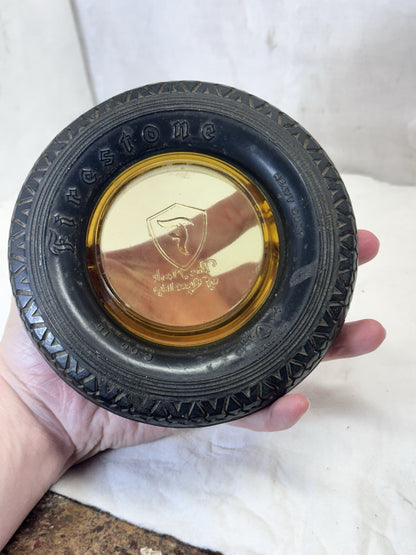Firestone 1934 Amber Ashtray Advertising Vintage  #S-1851