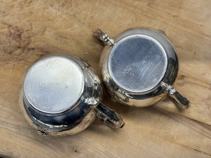 Silver Plated Cream And Sugar Set With Tray Antique #1261