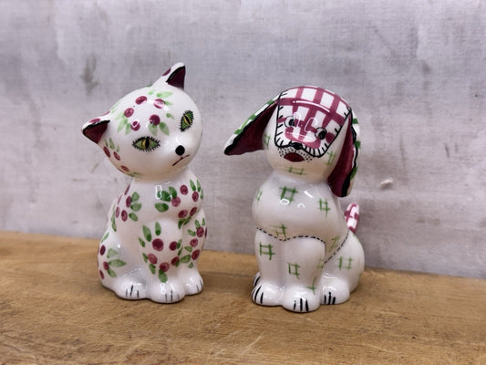Cat And Dog Salt Pepper Shakers Japan #1143