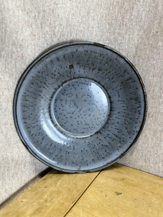Grey Enamel Saucer Plate