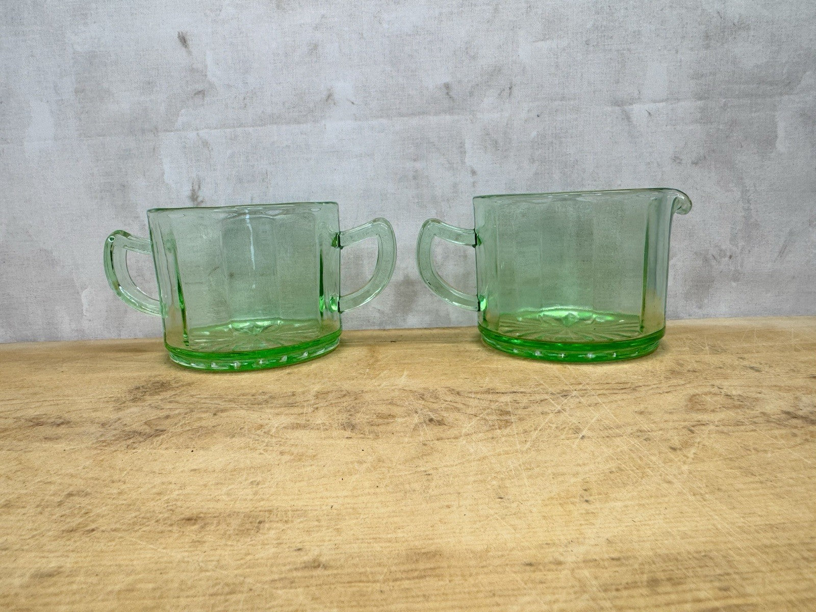 Uranium Cream And Sugar Set #1100