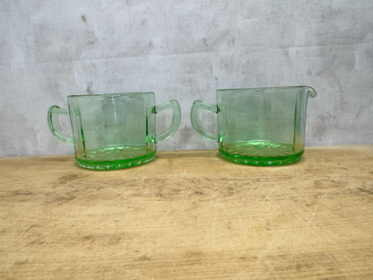 Uranium Cream And Sugar Set #1100