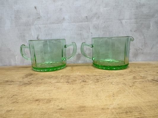 Uranium Cream And Sugar Set #1100