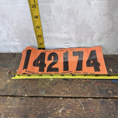 1951 Wisconsin Cloth Resident Deer Hunting Back Tag License