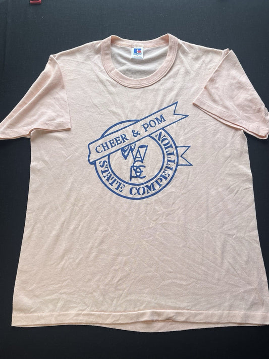 1980s Pink S Sleeve Cheer & Pom Athletic Tshirt