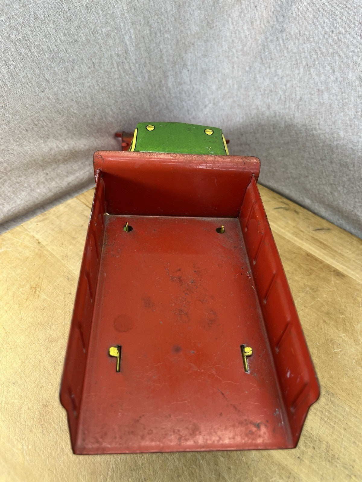 Wyandotte Tin Litho Toy Dump Truck W/ Plow