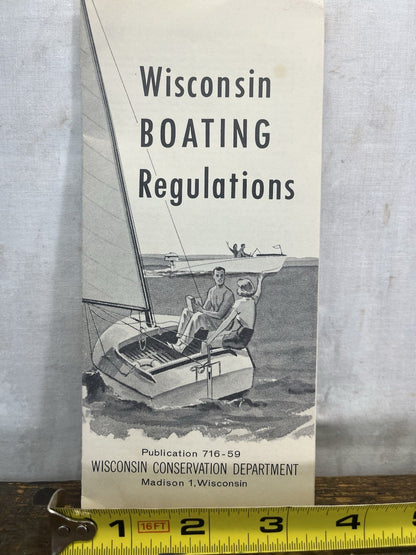 Wisconsin Boating Regulations Pamphlet Vintage