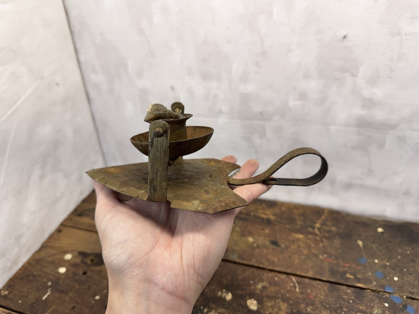 German Antique Ship Candle Holder #1010