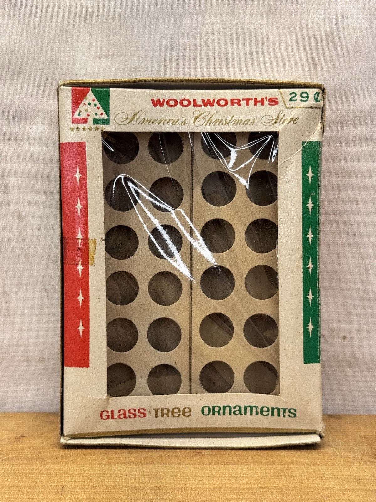 Woolworths Glass Tree Ornament Box Empty #1067