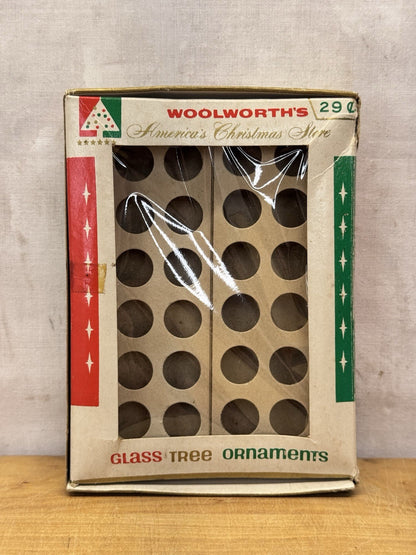 Woolworths Glass Tree Ornament Box Empty #1067