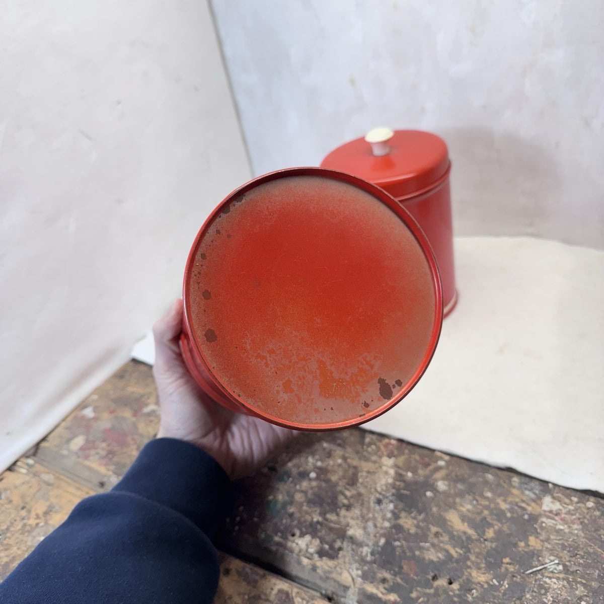 Red Nesting Kitchen Canister Set Of 3 Vintage