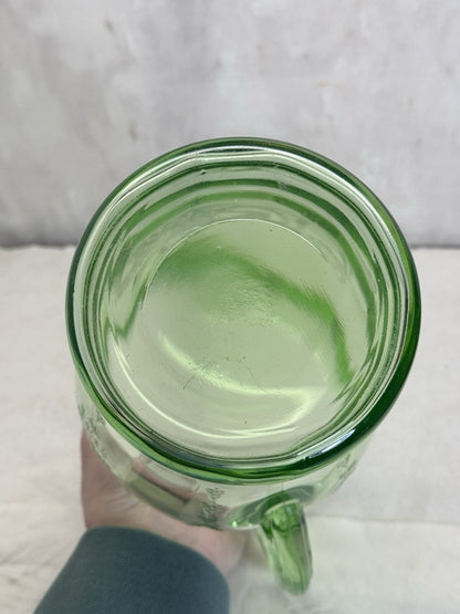 Uranium Glass Anchor Hocking Ballerina Pattern Pitcher Vintage