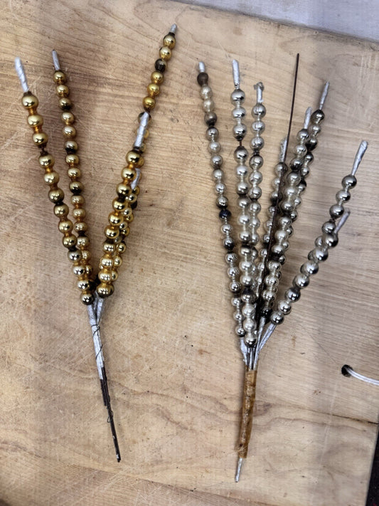 Christmas Glass Bead Stick Garland Vtg #1538