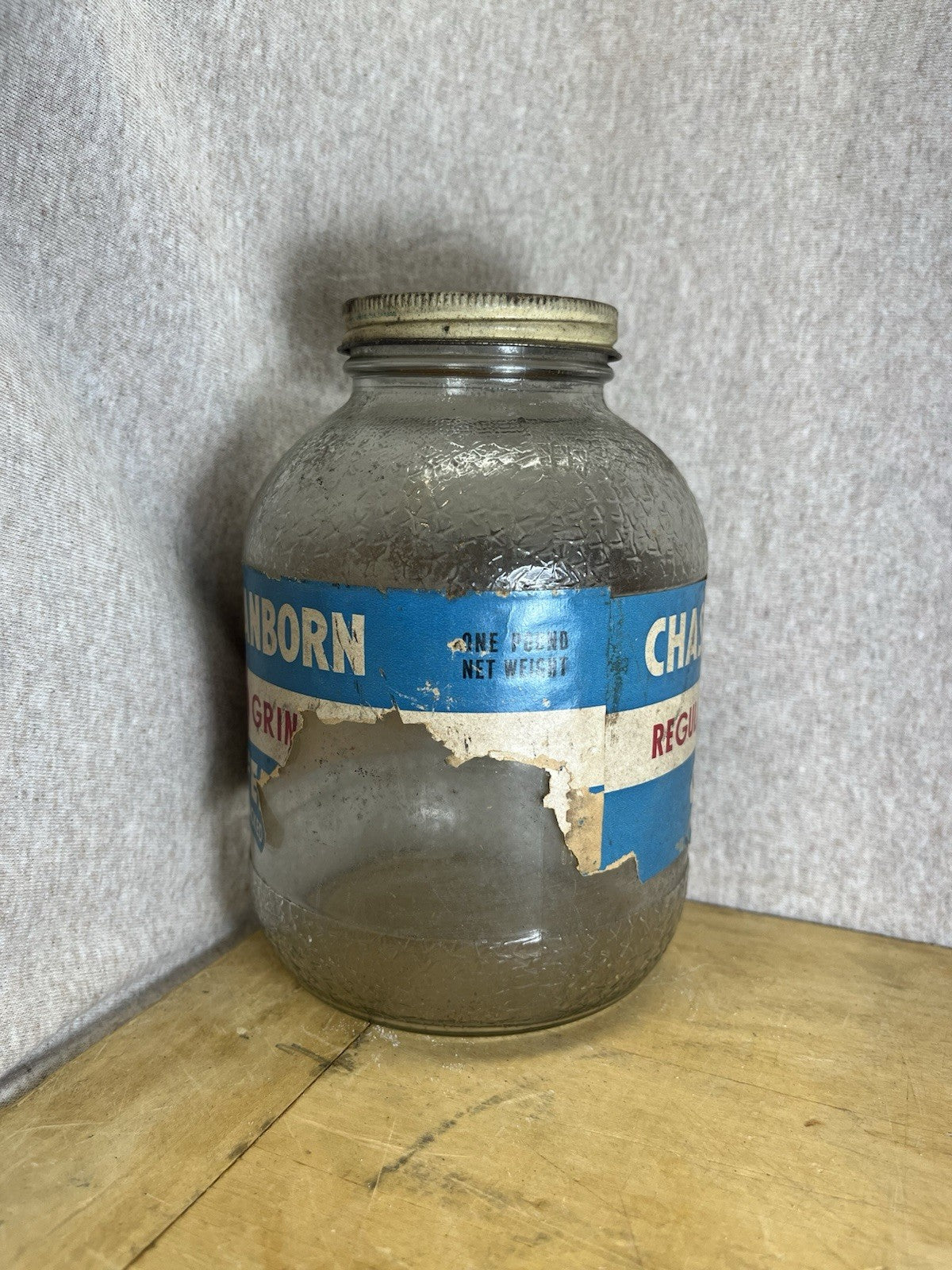 Chase & Sanford #1 Vintage Coffee Jar Empty