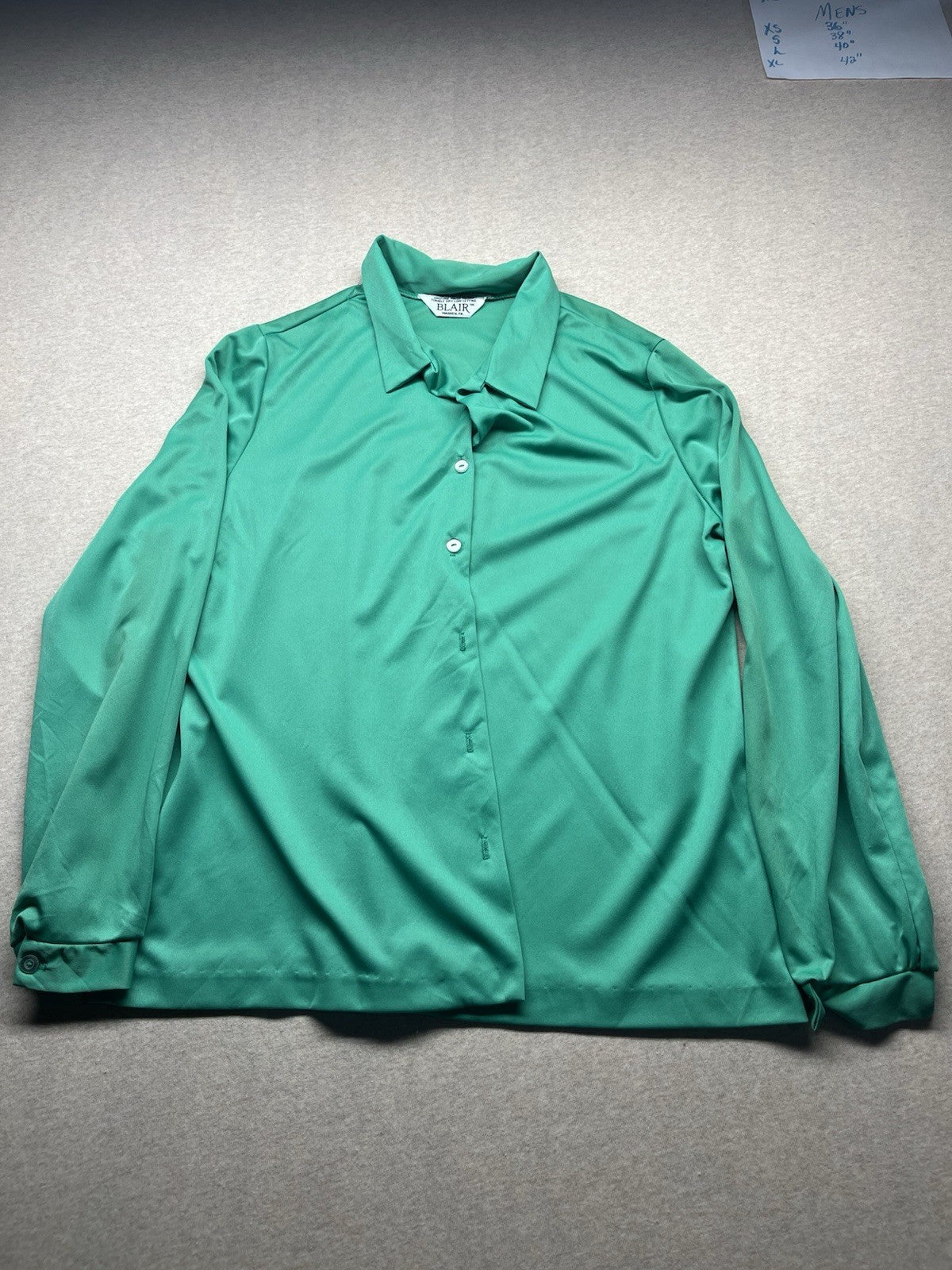 1970s Women’s Green L Sleeve Knit Top