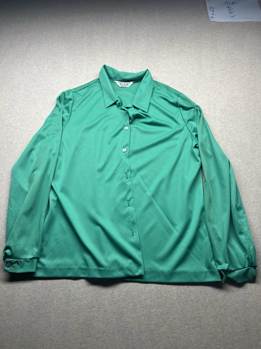 1970s Women’s Green L Sleeve Knit Top