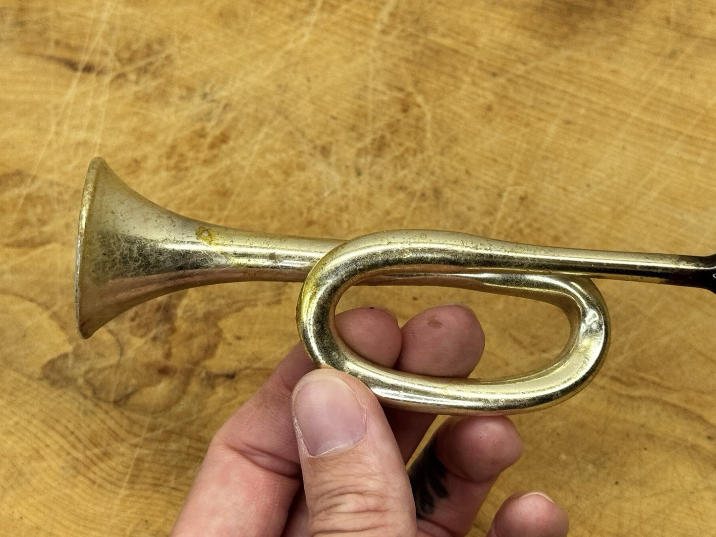 Hand Blown Antique Trumpet Ornament #1269