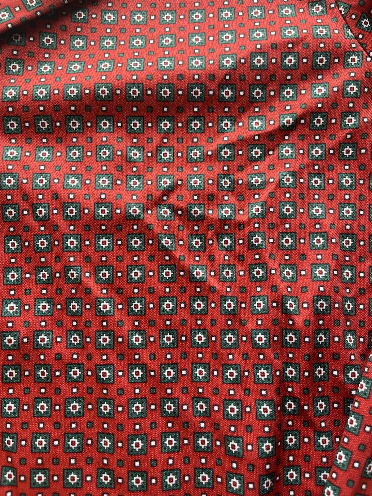 1970s Women’s L Sleeve Red Patterned Knit Jack Winter Shirt