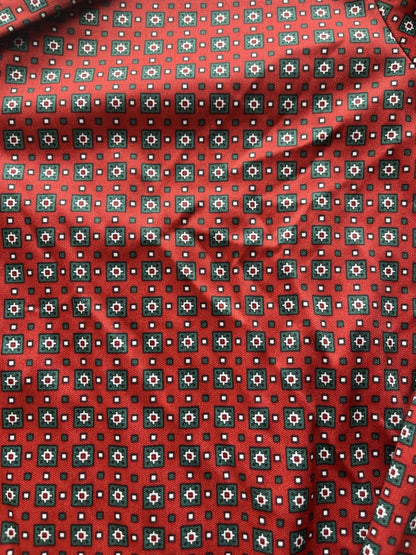 1970s Women’s L Sleeve Red Patterned Knit Jack Winter Shirt