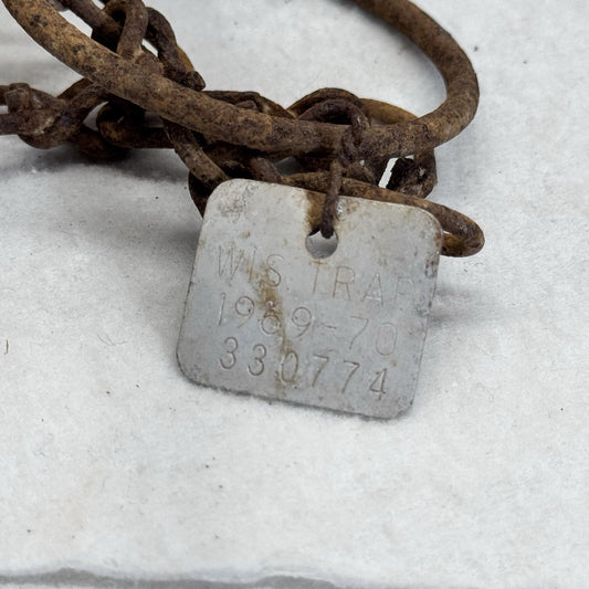 Rustic Vintage Hunting Trap Wisconsin 1969-1970 Tags
