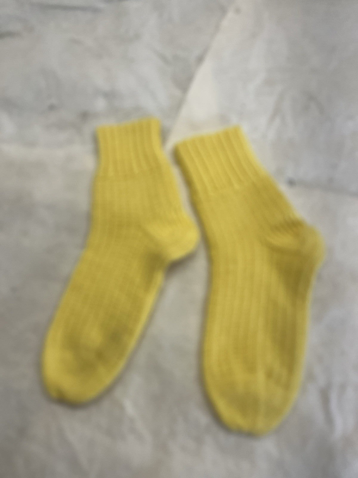 Antique Children’s Hand Knit Yellow Socks