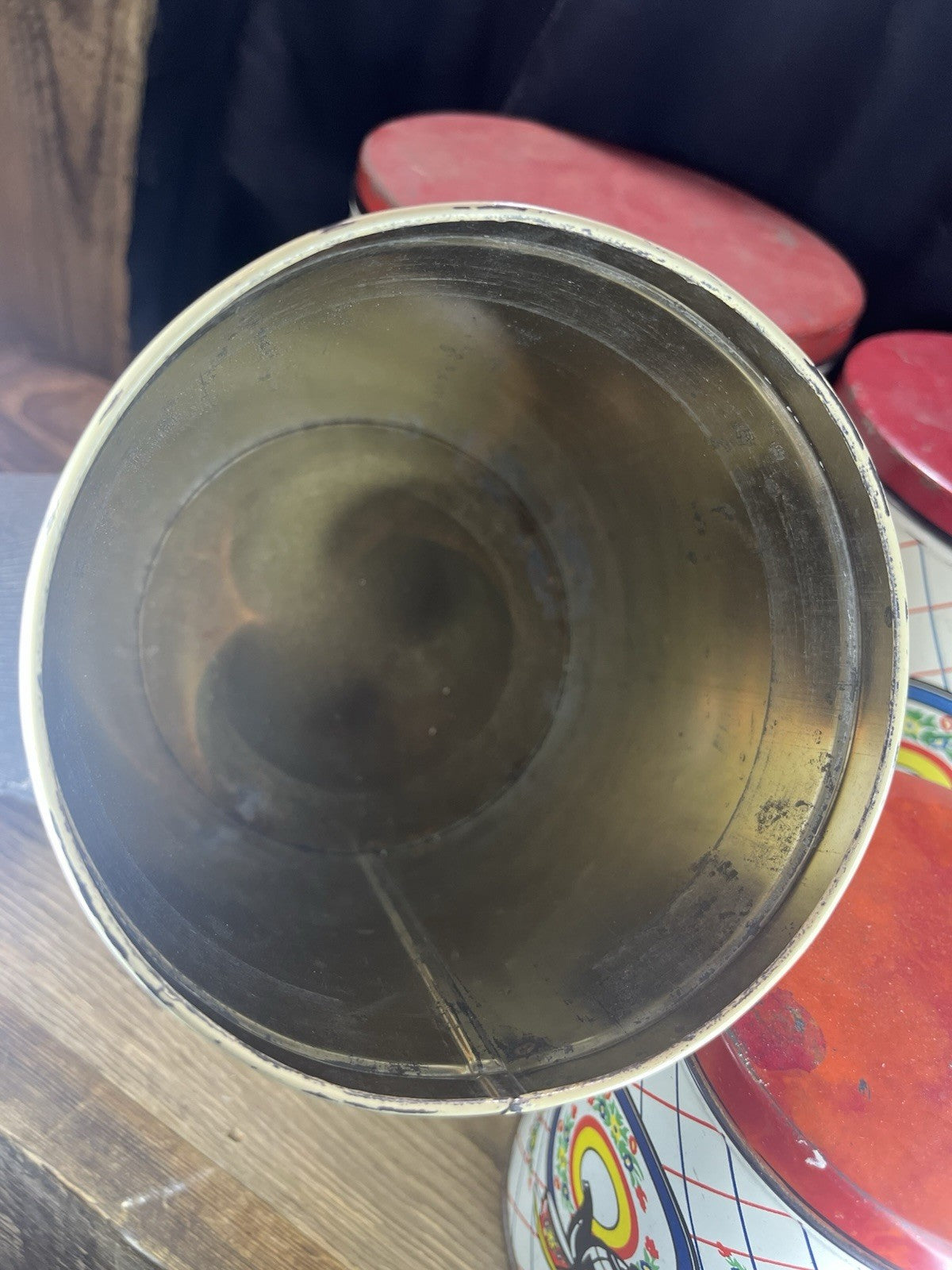 Vintage 4 Piece Canister Set With Patina Double Sided 