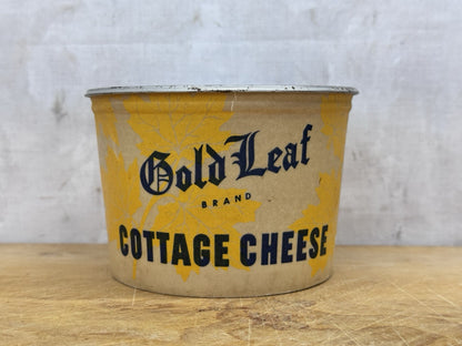 Gold Leaf Brand Cottage Cheese Container Vintage #1188
