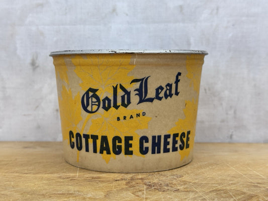 Gold Leaf Brand Cottage Cheese Container Vintage #1188