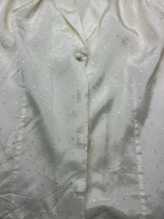 1970s, 80s Women’s Cream L Sleeve Cotton Top