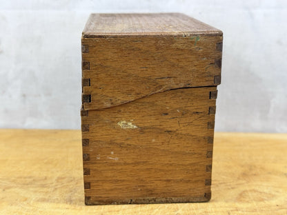 Wooden Dovetail Recipe Box Vintage #1058