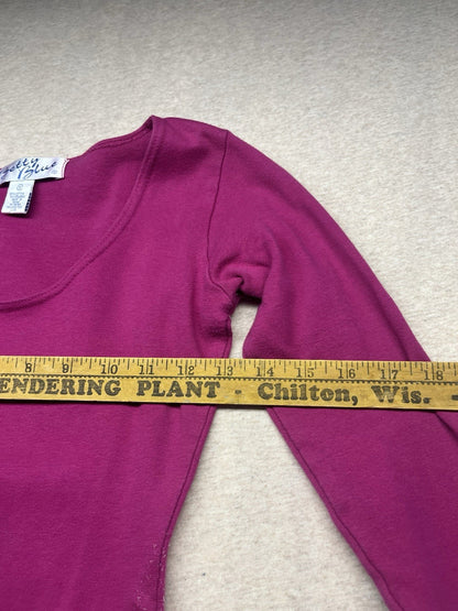 1990s Women’s Pink L Sleeve Knit Body Suit