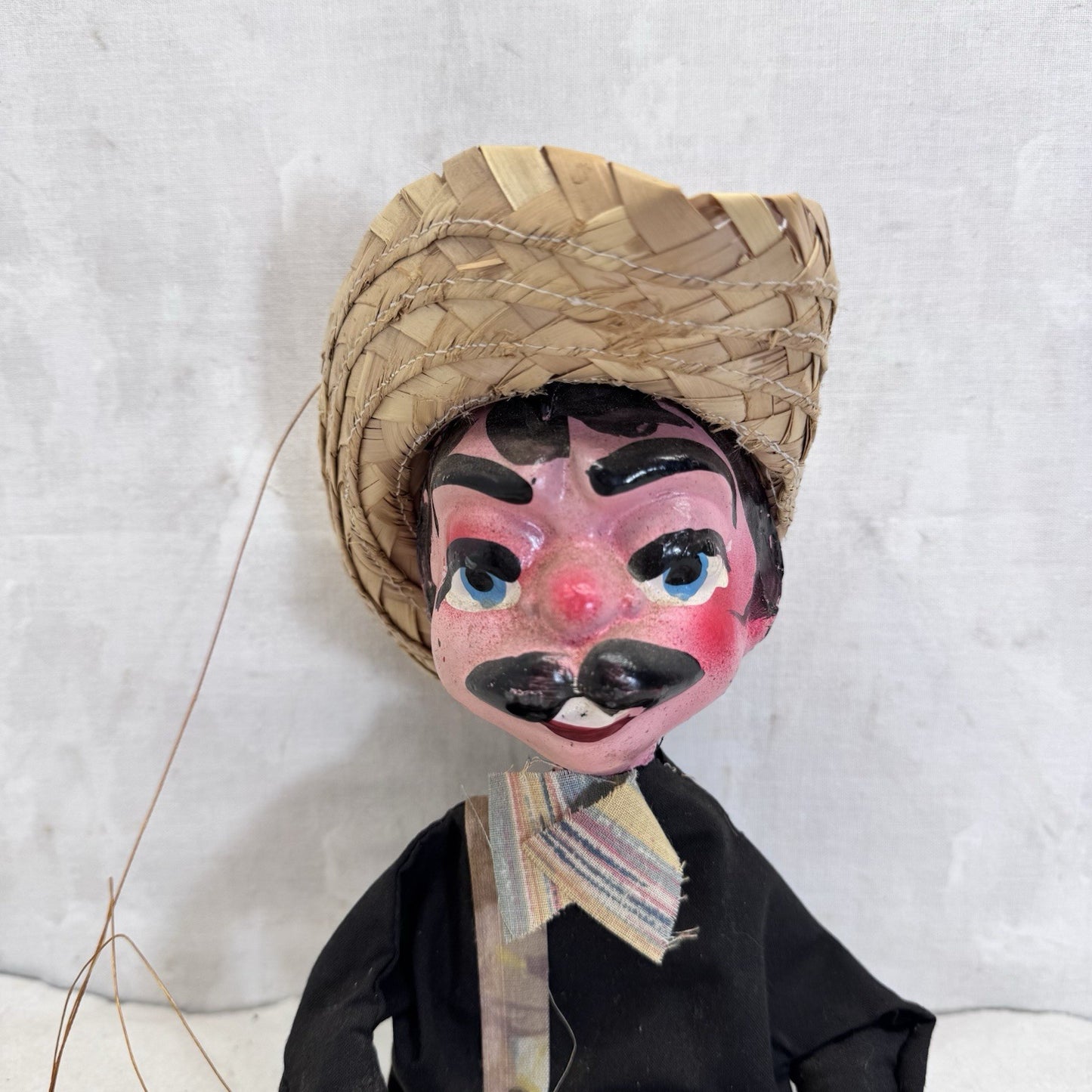 Mexican Folk Art String Puppet Marionette Bandito Gunslinger Man Vintage