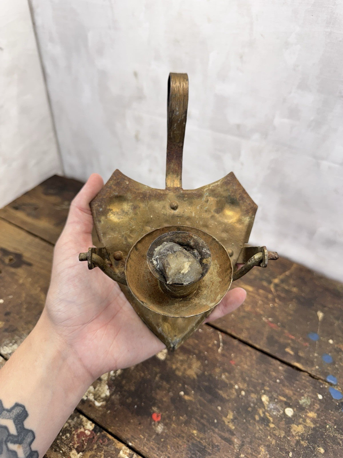German Antique Ship Candle Holder #1010