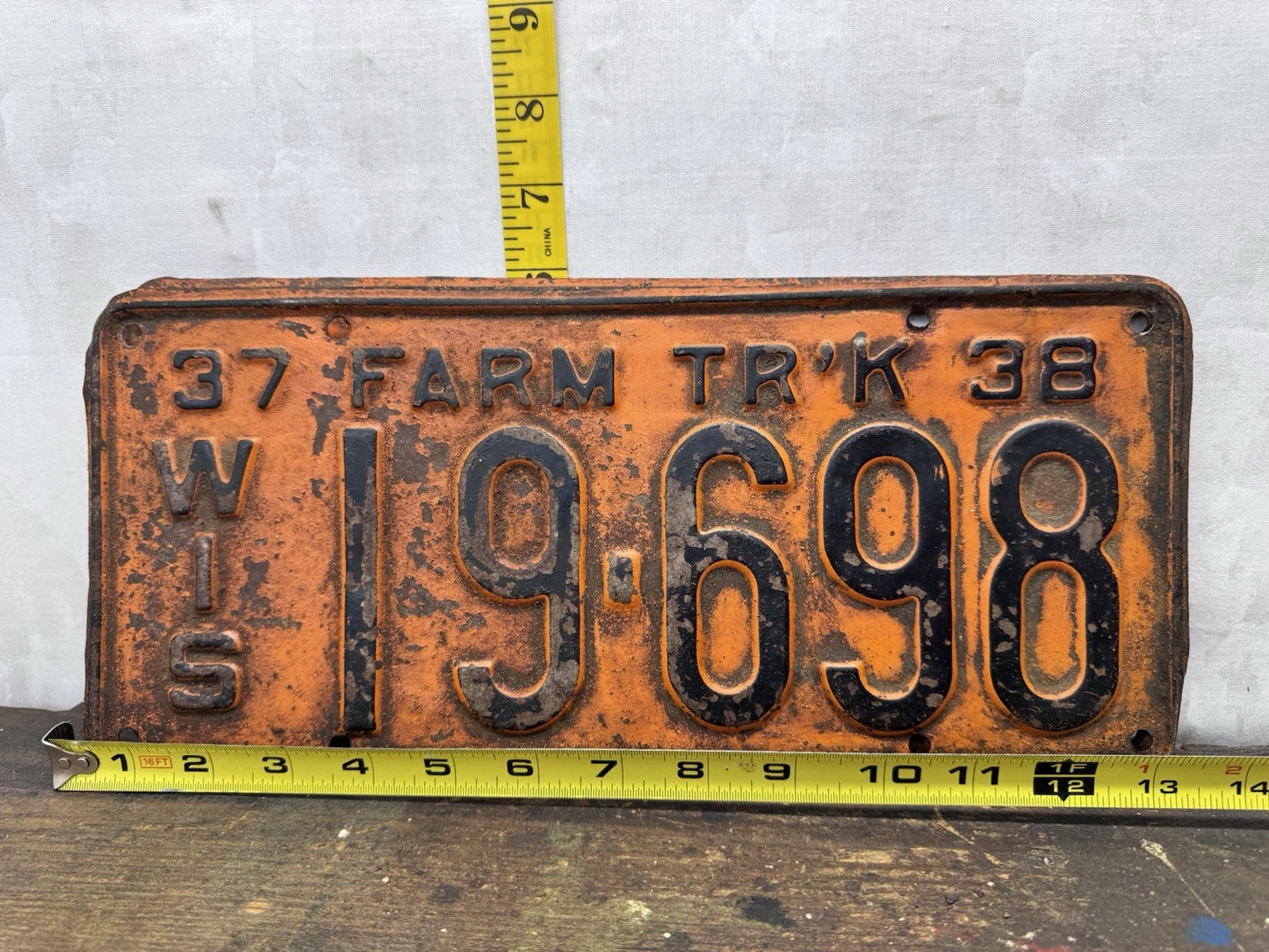 1937/1938 Pair Of Wisconsin Farm Truck Plates #1187