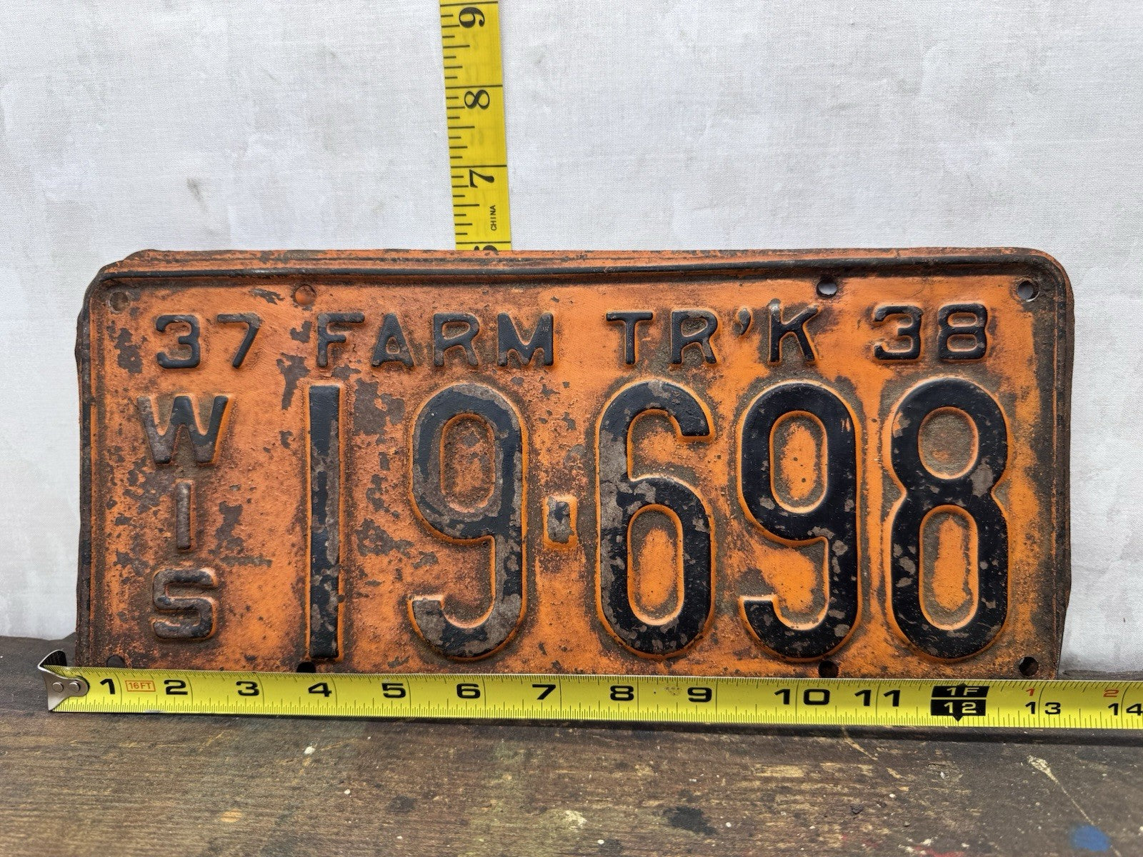 1937/1938 Pair Of Wisconsin Farm Truck Plates #1187