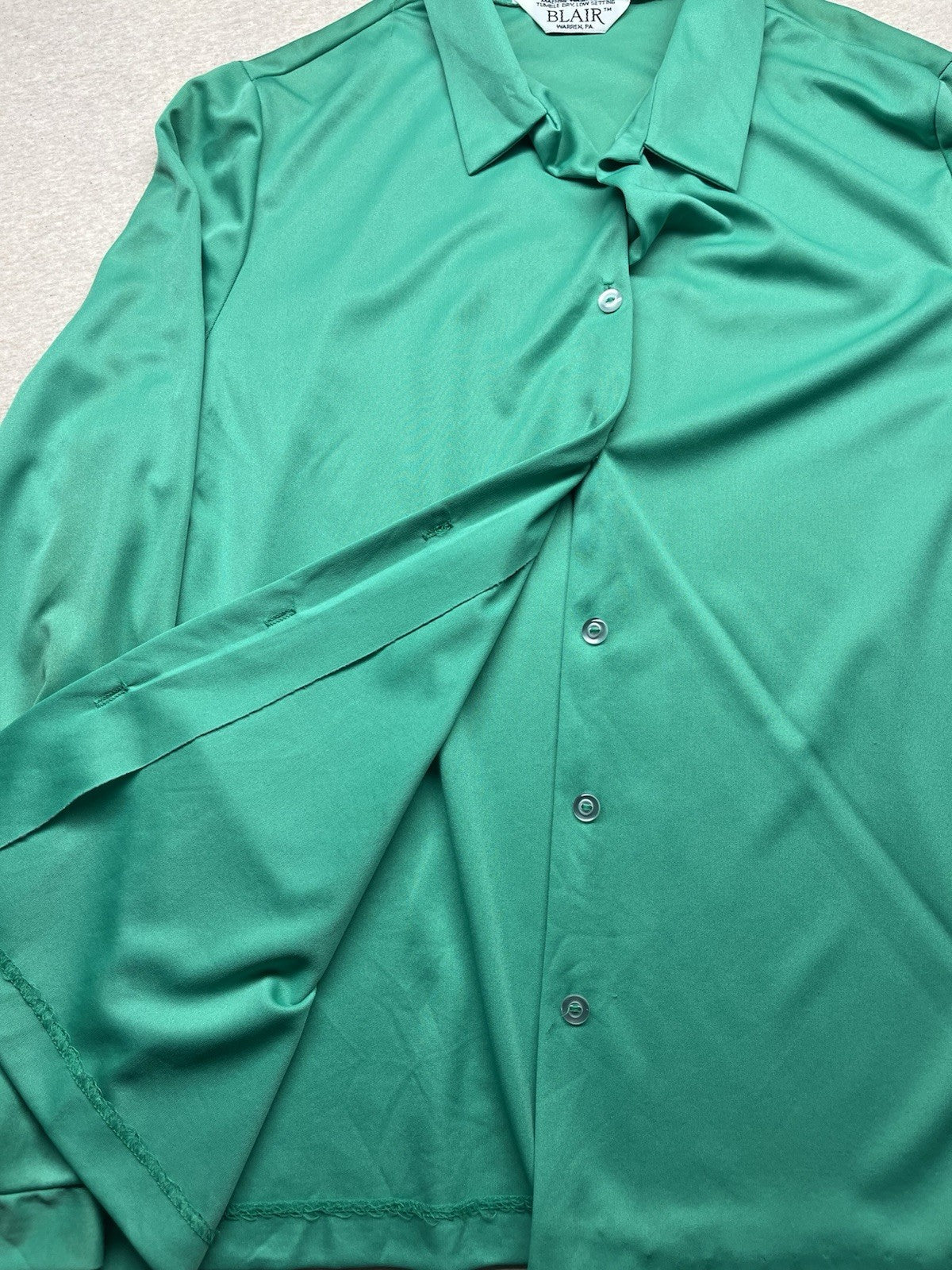 1970s Women’s Green L Sleeve Knit Top