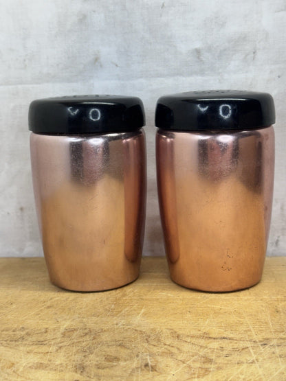 Copper Colored Metal Salt And Pepper Shakers Westbend #1124