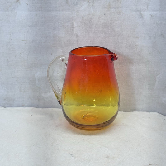 Amberina Glass Creamer Small Pitcher Vintage 