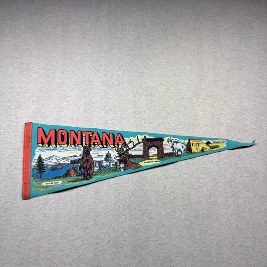 Montana Vintage Fabric Pennant Banner Flag Souvenir 