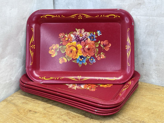 Vintage  7 Mini Floral Trays #1088