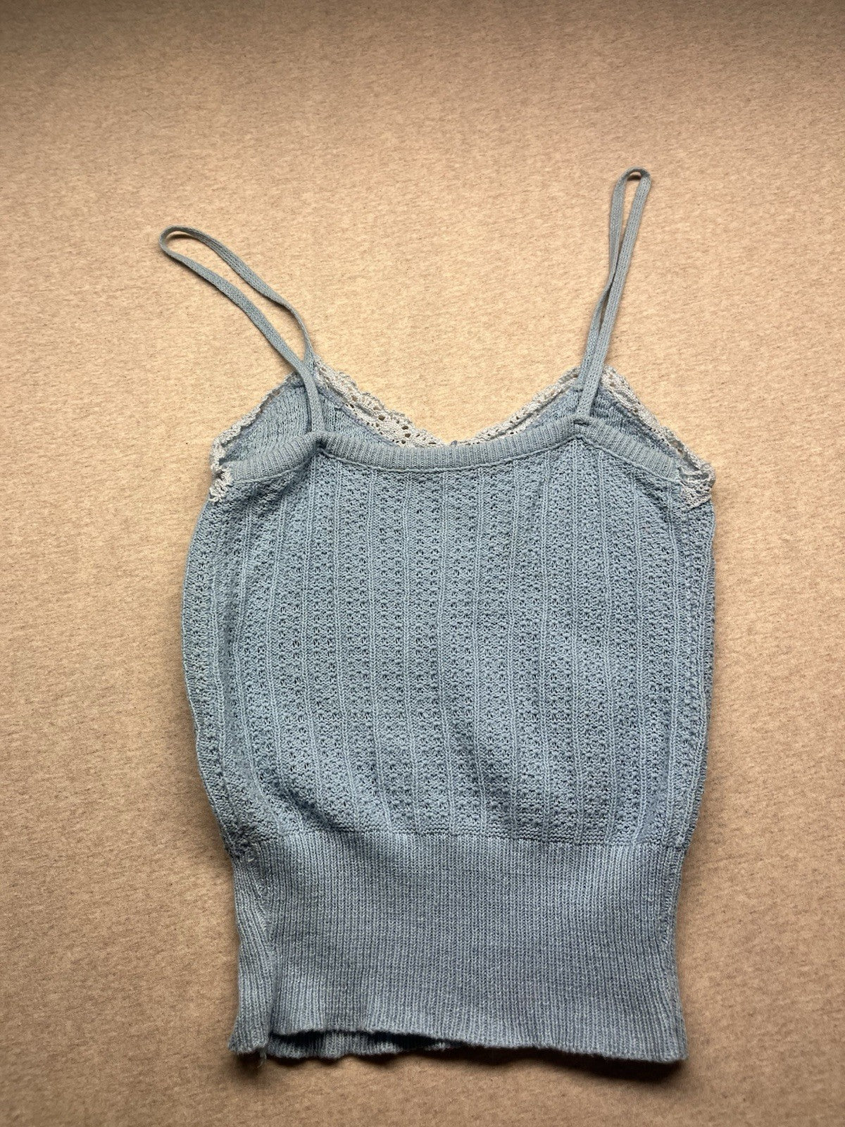 1980s Women’s Blue Knit Top W/straps