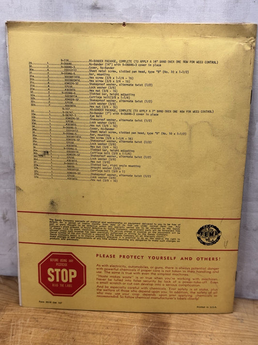 Gandy Operators Manual Vtg #1241