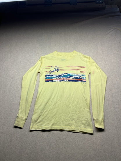 1980s Unisex Yellow L Sleeve Ocean Pacific Tshirt
