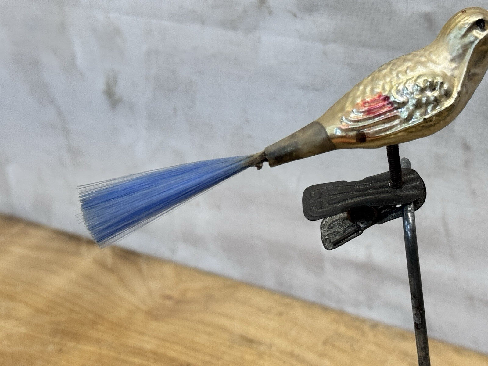 Antique Glass Bird Clip On Ornament #1488