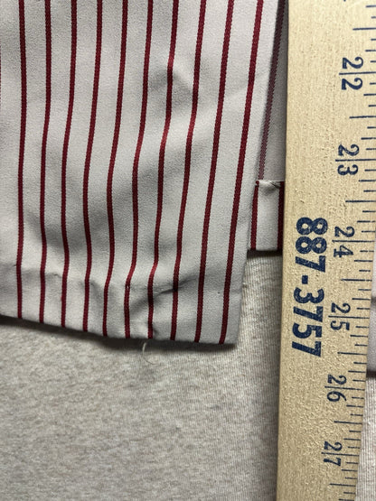 1970s, 80s Women’s Ruffled Red Striped L Sleeve Cotton Top